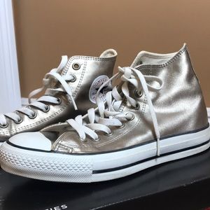 Gold Converse High Tops